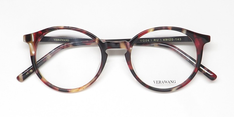 NEW VERA WANG VG04 GLASSES RU 49-20-145 PLASTIC FULL-RIM RED WOMENS ROUND gallery