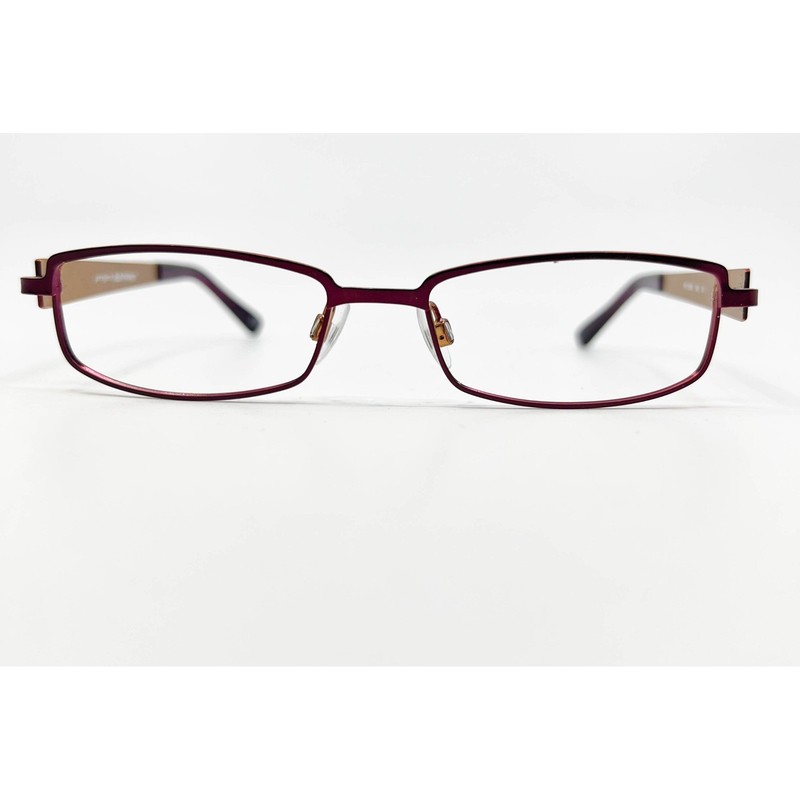 Project Runway Eyeglasses Women Purple Gold PR 102M Rectangle 50-16-130