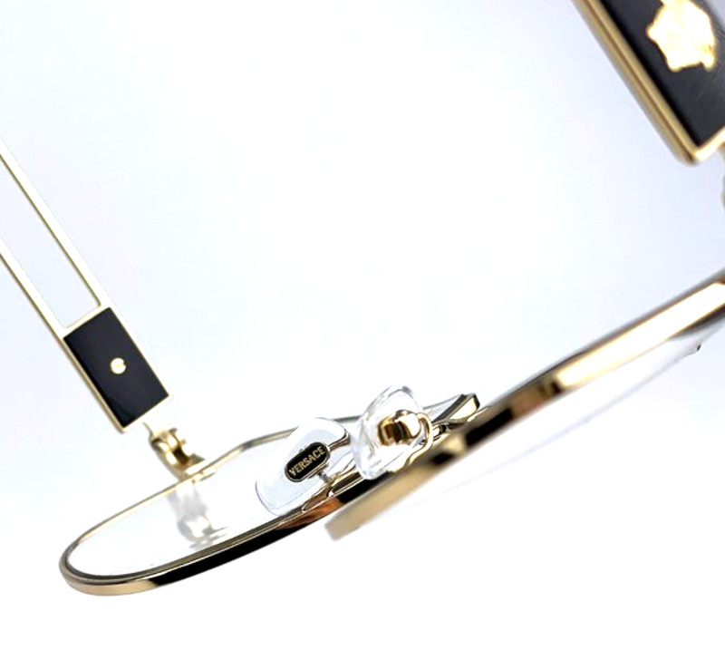New VERSACE Aviator Eyeglasses MOD 1287 1002 57-13 145 Shiny Gold & Black Frames gallery