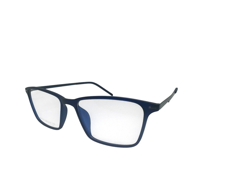 Eyeglasses Men’s Rectangle Blue Plastic Flex 50-18-145 Demo-Lens Full Rim