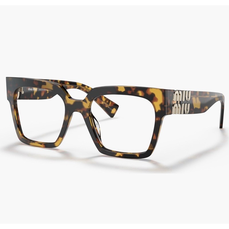 MIU MIU MU 04UV VAU1O1 Honey Havana Gold Square Eyeglasses Rxable AUTHENTIC