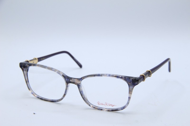 NEW LILLY PULITZER LANTANA FG BLUE BROWN MARBLE AUTHENTIC EYEGLASSES 53-16 !