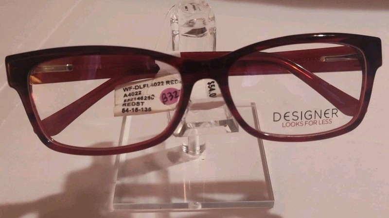 Designer Looks For Less Eyeglasses WF-DLFL 4022 RED FRAMES 54 15 136 NWT
