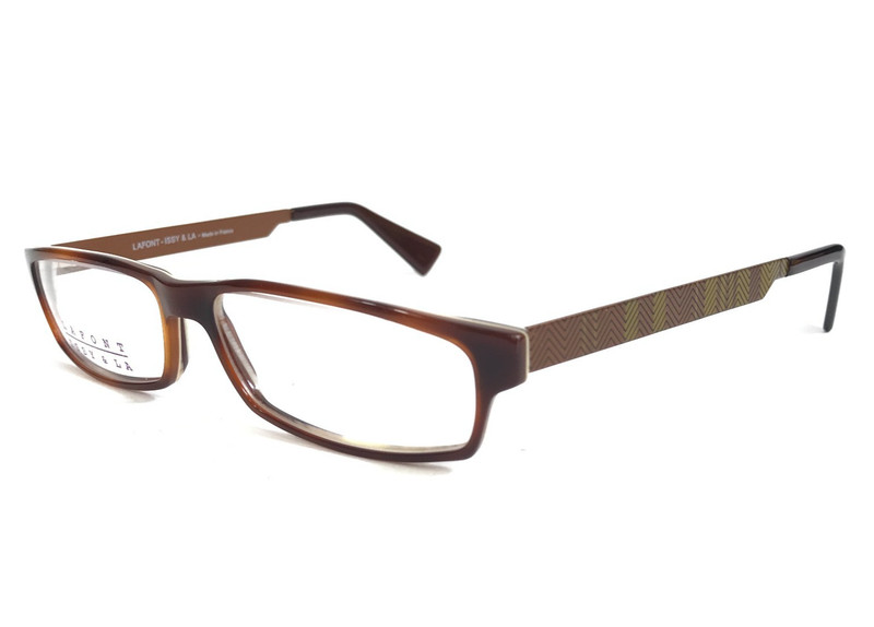 Lafont Issy & La Eyeglasses Frames ALBERT 095 Brown Tortoise Chevron 54-14-140