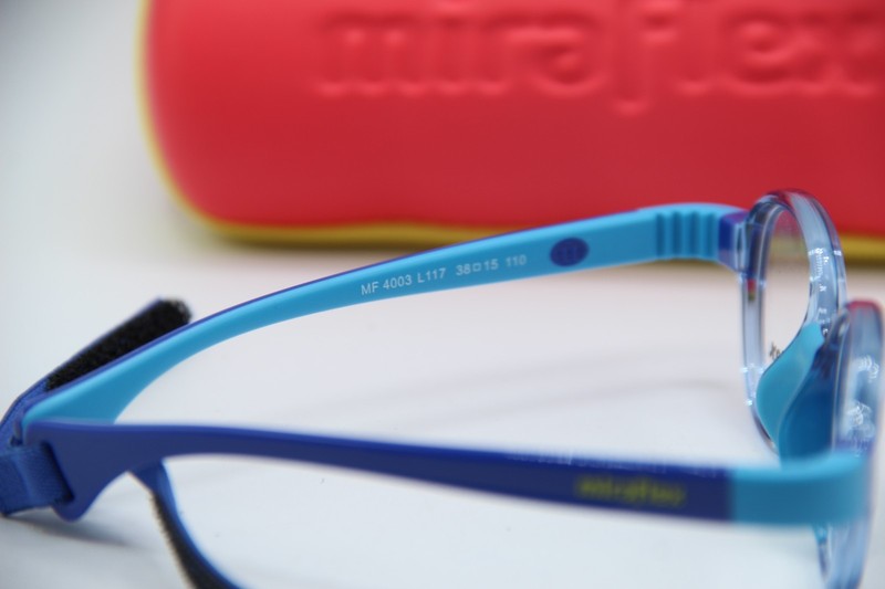 NEW MIRAFLEX MF 4003 L117 CLEAR BLUE STRAP AUTHENTIC FRAMES EYEGLASSES 38-15 gallery