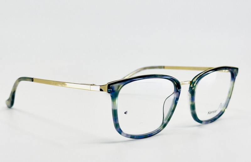 KENSIE ZEALOUS GN Green Gold Unisex Square Full Rim Eyeglasses 49-18-135 B:39 gallery