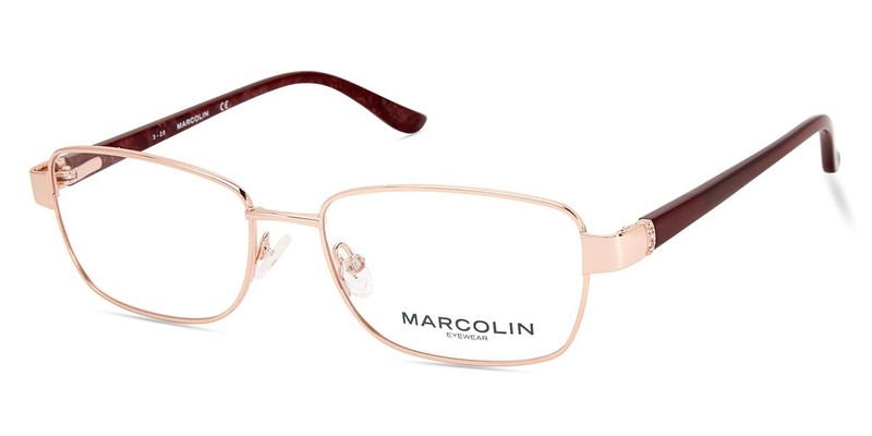 Marcolin MA5018 028 Rose Gold & Red Metal Optical Eyeglasses Frame 51-16-135