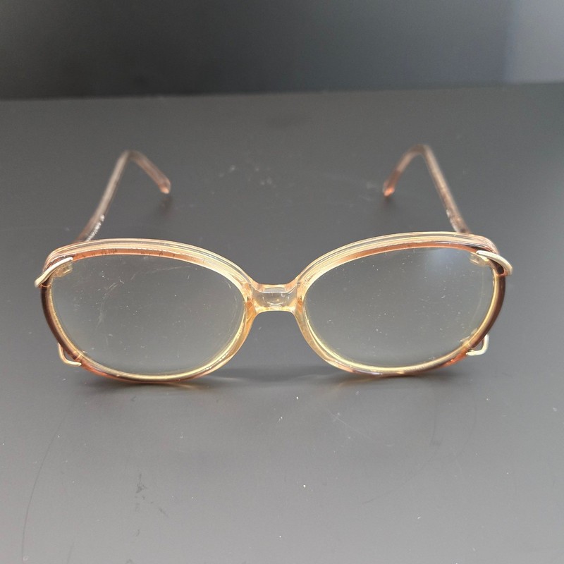 Sophia Loren Zyloware 040 29 Vintage Oversized Oval Eyeglasses Frames Peach Gold gallery