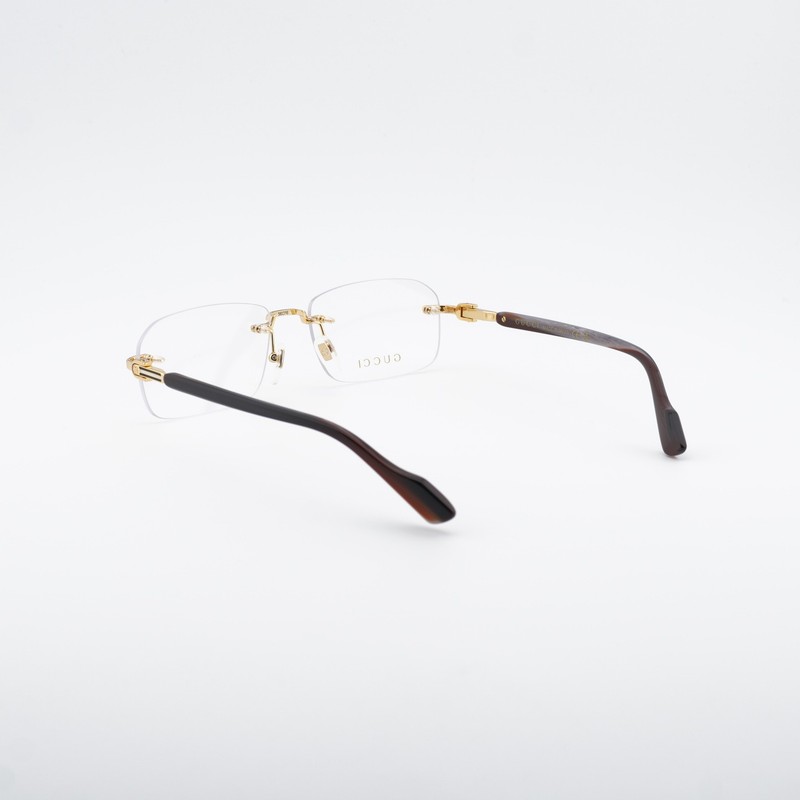 Gucci GG1221O 002 Gold/Brown 56mm Eyeglasses New Authentic gallery