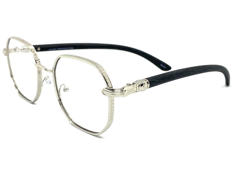 Men CLASSY Elegant Sophisticated Retro Clear Lens EYE GLASSES Silver Metal Frame gallery