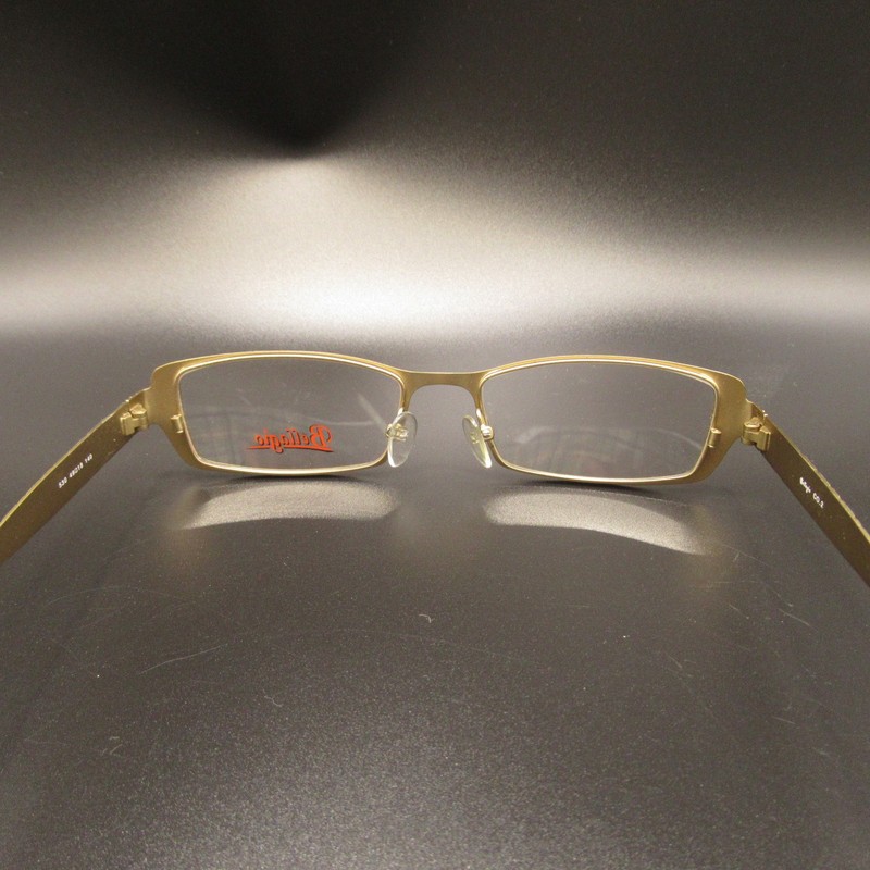 Bellagio 530 Rectangle Eyeglass Frames 49-18-140 Brown Gold Patterned Full Rim gallery