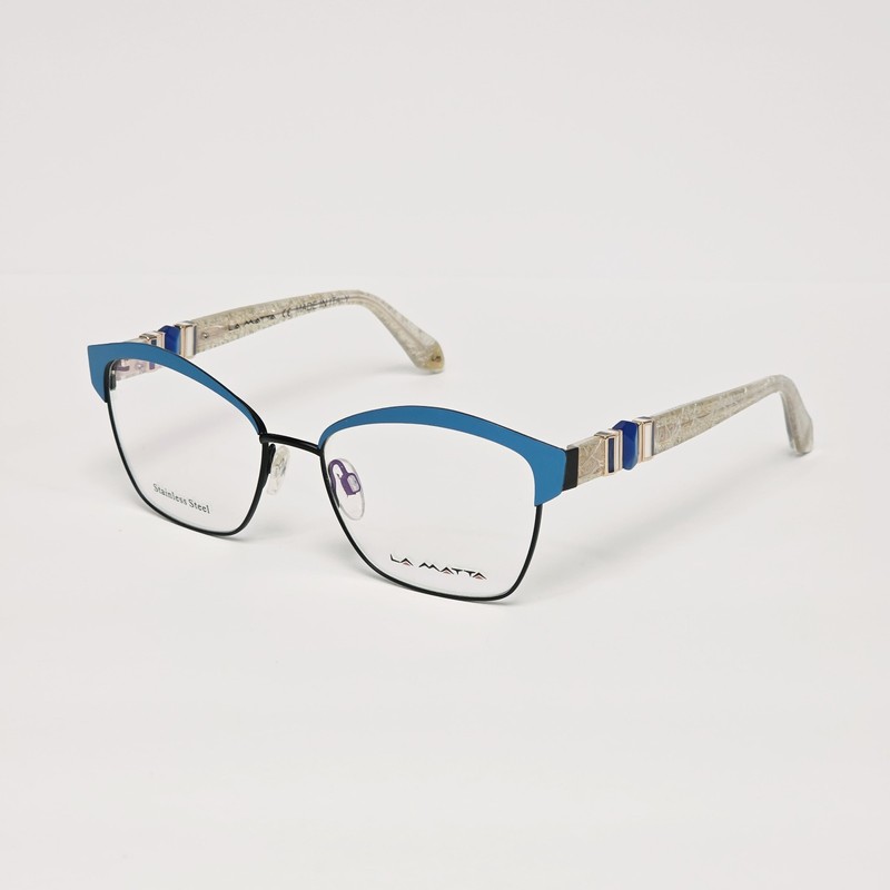 La Matta LM3243 Women's Glasses in Gem Blue / Gold Glitter | Size: 54mm gallery