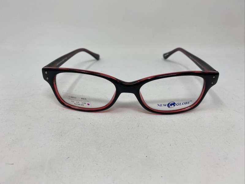NEW GLOBE L4053 RED/BLACK 51/17/140 Eyeglasses Frame JX22