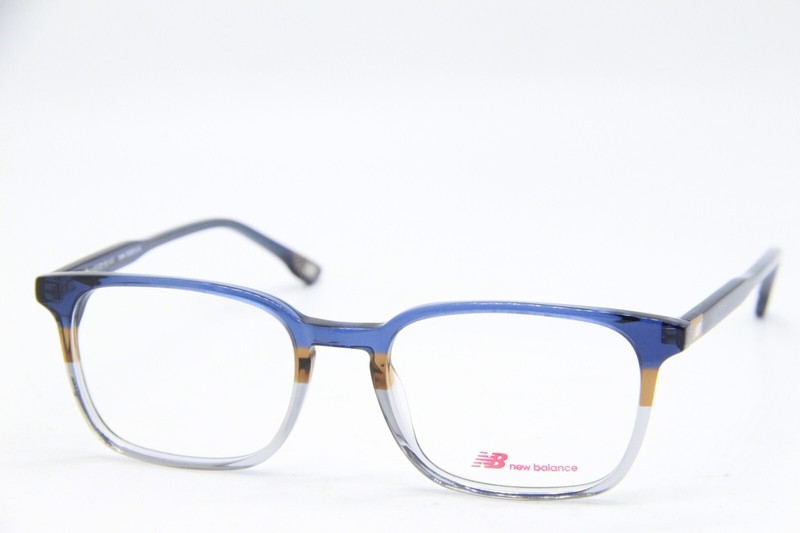 NEW NEW BALANCE NB 4111-2 BLUE BROWN GREY AUTHENTIC EYEGLASSES 53-19