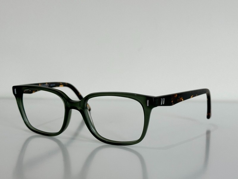 Twill Tweed TW 2003 6325 Square Havana Brown Green Eyeglasses Frame 50-17-140