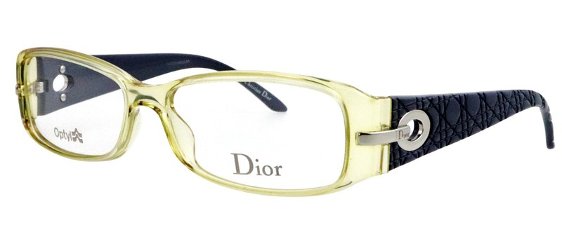 New CHRISTIAN DIOR CD3186 EI2 55mm Yellow Translucnt Gray Eyeglasses Frame Italy