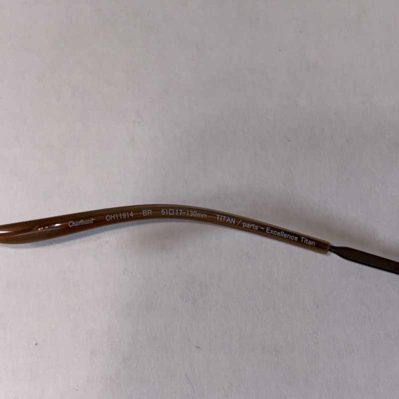 New Charmant Eyeglass Frames CH11914 BR Excellence Titan 51-17-130 Rimless Oval gallery