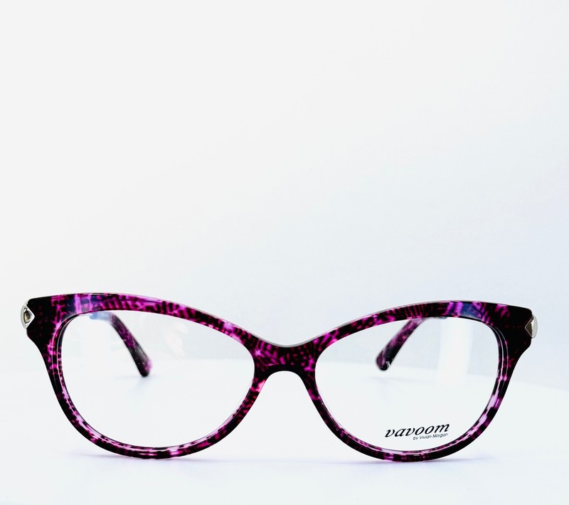 VAVOOM 8067 MAGENTA Purple Silver Womens Semi Cat Eye Eyeglasses 53-15-140 B:40 gallery