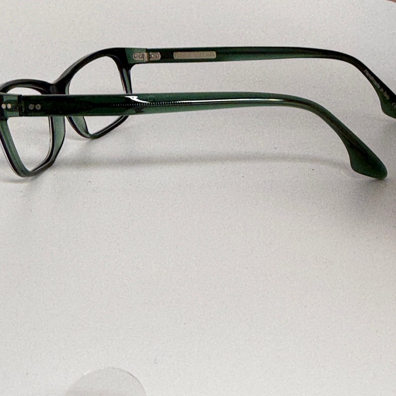 Claire Goldsmith Abbott Silver Jade Eyeglasses Frames 52-14-140 Green Rectangle gallery