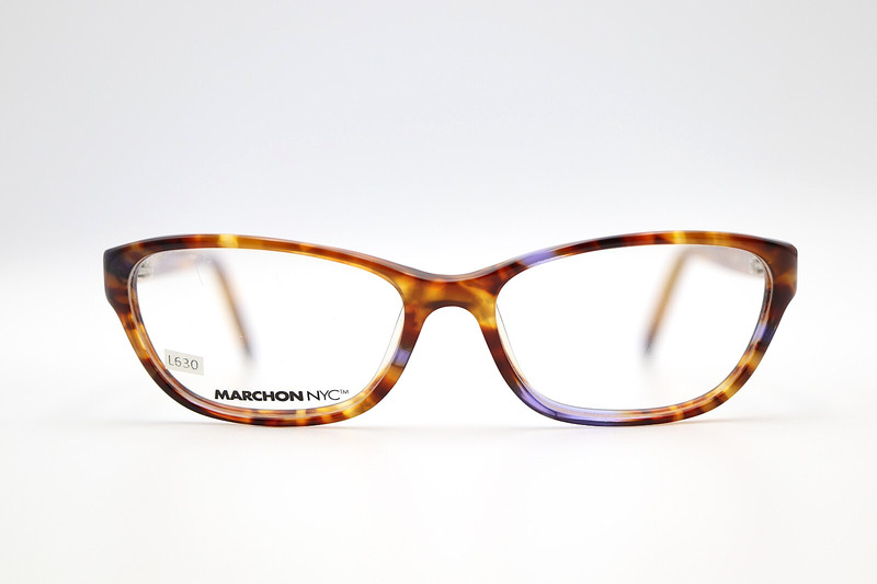 MARCHON NYC MONROE 214 Lt. Brown Violet Havana 53-16-135 Eyeglass Frames L630 gallery