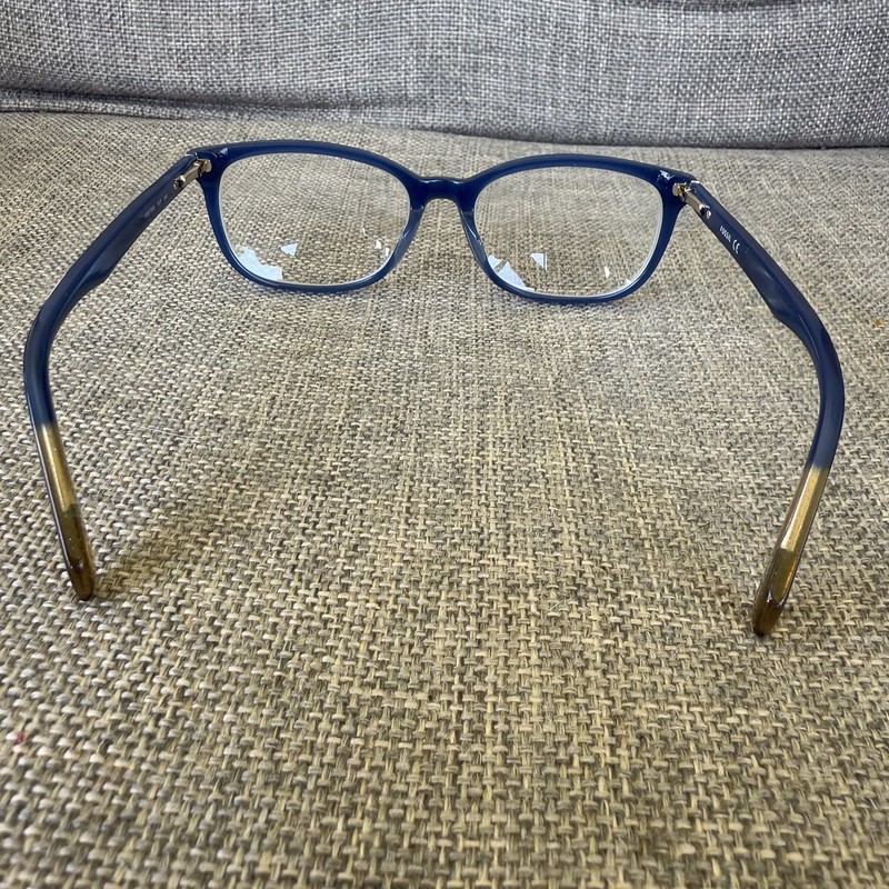 Fossil Eyeglasses Frames FOS 7052 140mm Blue Gold Glitter Square Full Rim Frame gallery