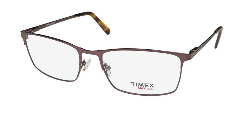 NEW TIMEX 2:37 PM EYEGLASS FRAME METAL & PLASTIC FULL-RIM BROWN 58-18-145 MENS