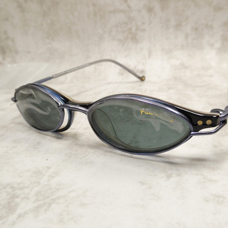 Ocean Blue Eyeglasses w/ Polarized Sunglass Clip-On - Real Eyes Optical M30 gallery