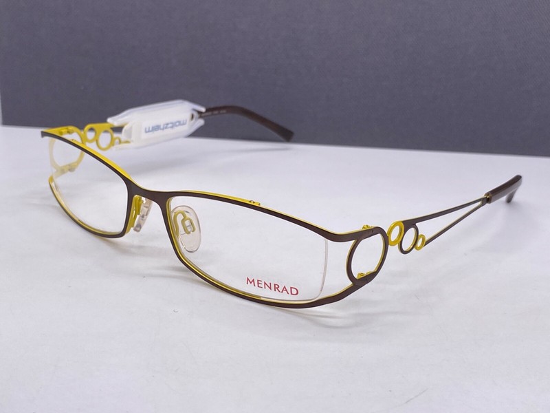 Menrad Eyeglasses Frames woman Braun Yellow Rectangular Circles 13203 Germany Np gallery