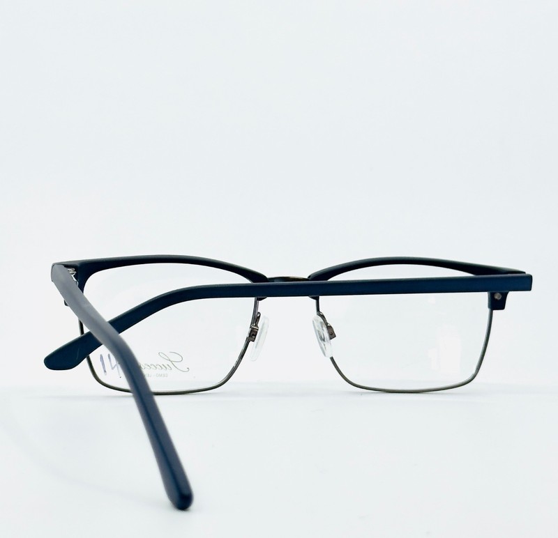SUCCESS SS-502 MATT BLUE Bronze Unisex Square Full Rim Eyeglasses 53-18-145 B:38 gallery