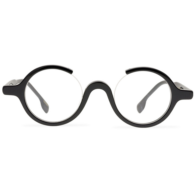 Round Glasses with gap 3/4 Rund Brille Acetate Frame Unique Handcrafted Eyewear