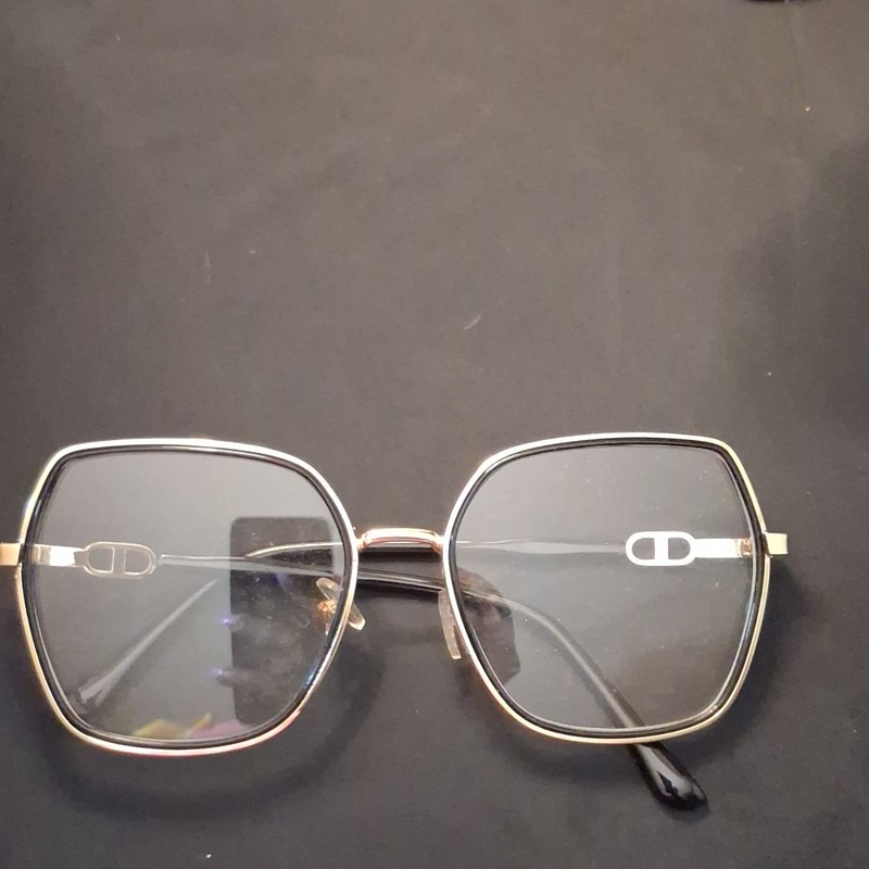 Unisex Adults Gold Metal Full Rim Eyeglass Frames Solid Pattern