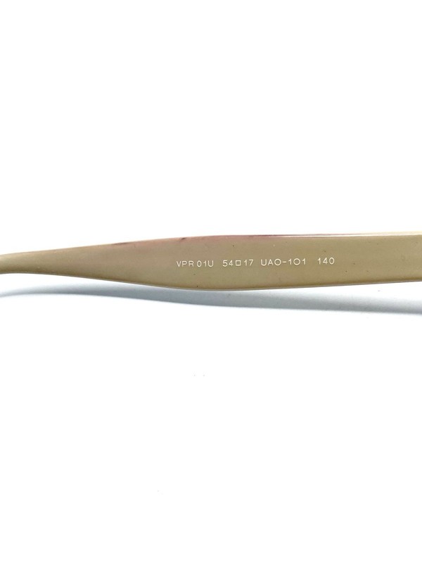 Prada Brown Beige Tan Gold Tortoise Cat Eye Oval Glasses Italy VPR 01U 54 17 140 gallery