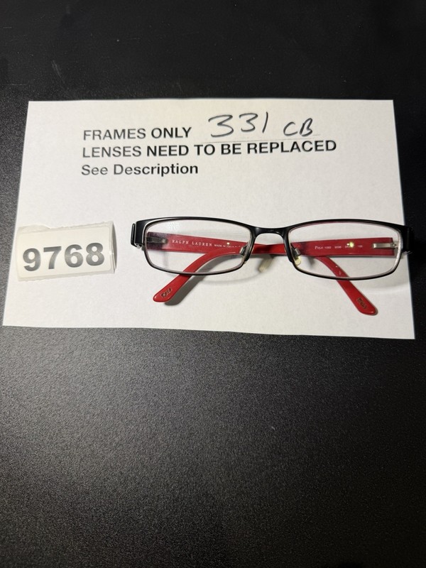 Ralph Lauren Polo 1083 9038 Authentic Eyeglasses Black Red Frames Only 54-17-135