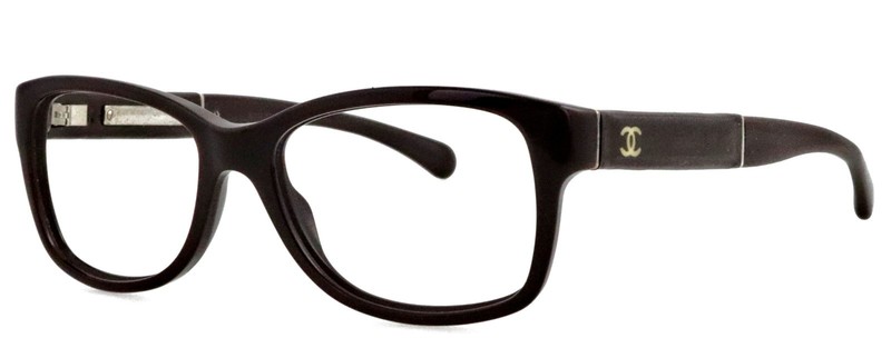CHANEL CH 3232-Q 52mm Brown Patent Leather Eyeglasses Frames Only Italy