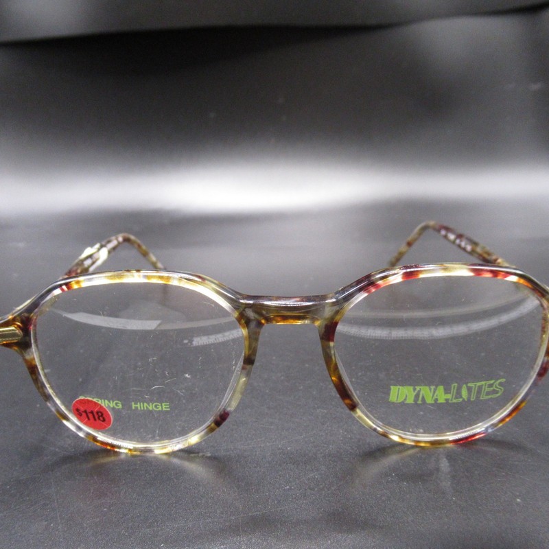 Dyna-Lites Eyeglass Frames Brandon Sky Tortoise 46-19-135 Full Rim Spring Hinge