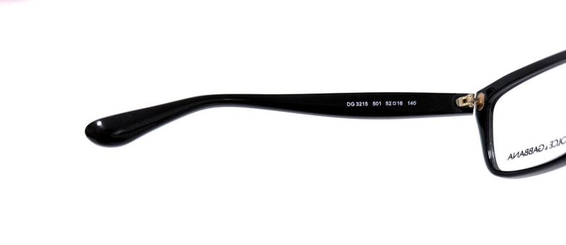 DOLCE & GABBANA DG 3215 501 SHINY BLACK RX EYEGLASSES 52-16-140 MM ITALY gallery