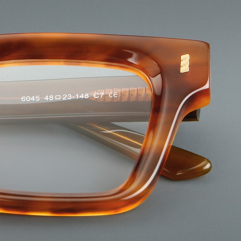 Fashion Acetate Eyeglass Frames Square Glasses Brown Retro Eyewear 48 23-148mm gallery
