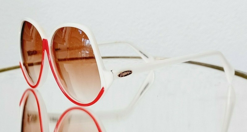 Vintage VIGNERI Sunglasses B color WHITE / RED 60-10 HONG KONG Oversize RETRO