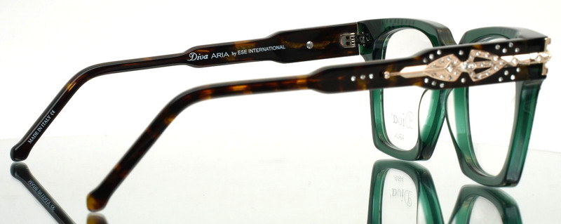 DIVA Aria DA005 C.101 Green BLING Womens Square Eyeglasses 54-19-140 B:45 gallery