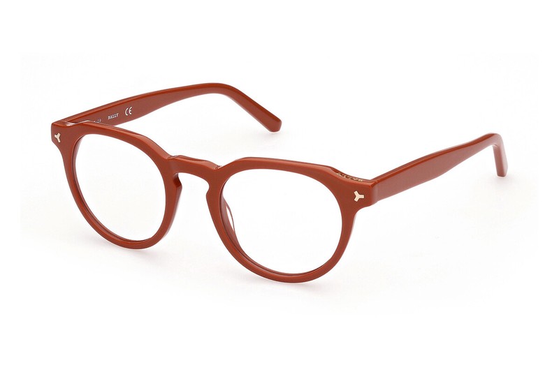 Bally BY5020 042 Orange Round Plastic Optical Eyeglasses Frame 48-21-145