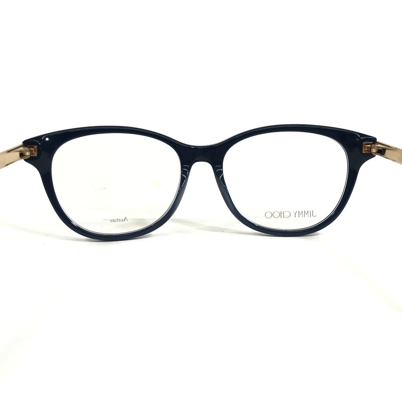 Jimmy Choo Eyeglasses Frames JC202 PJP Navy Blue Gold Cat Eye Crystals 52-17-145 gallery