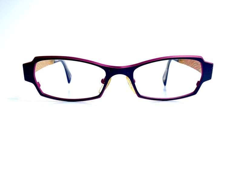New Jean Lafont Titanium Black Pink Cat Eye Glasses France Elegante 51 18 135