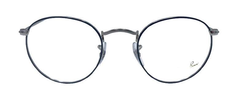 Women Ray Ban RB Havana On Gunmetal Round Metal Eyeglasses