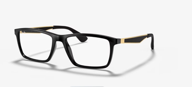Rayban 7056F 2477 55 Black Gold Satin Eyeglasses Rayban RB7056F