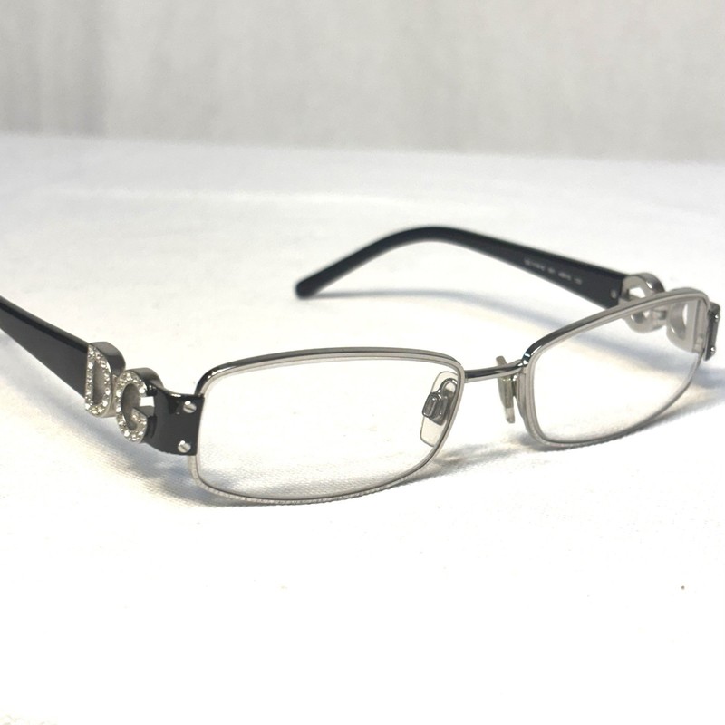 Dolce & Gabbana Eyeglasses DG 1147-B 061 Polished Silver/Black Rhinestones