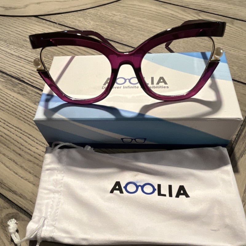 Aoolia Purple Cat Eye Full Rim Plastic Eyeglasses Women 52-18-140 44mm