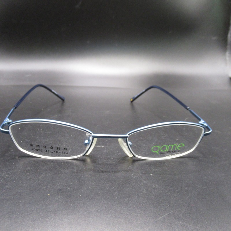 qame GD026 Blue Metal Alloy Eyeglass Frames 46-18-133 C5 Unisex Lightweight
