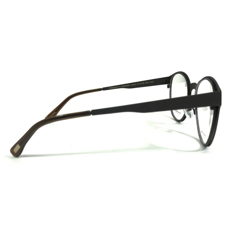 Iconik Eyeglasses Frames Caera C02 Brown Round Full Rim 51-19-140 gallery