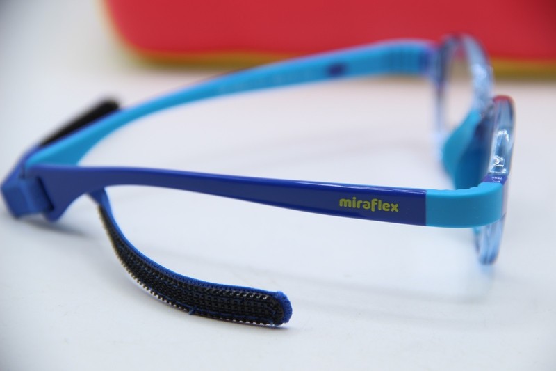 NEW MIRAFLEX MF 4003 L117 CLEAR BLUE STRAP AUTHENTIC FRAMES EYEGLASSES 38-15 gallery