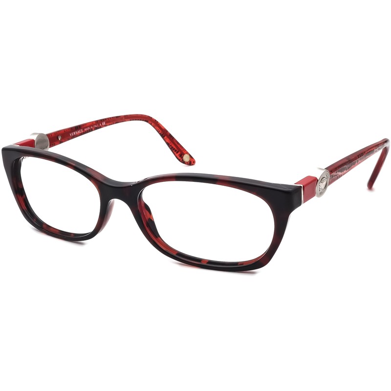 Versace Eyeglasses MOD. 3164 989 Red Havana B-Shape Frame Italy 53[]16 135 gallery